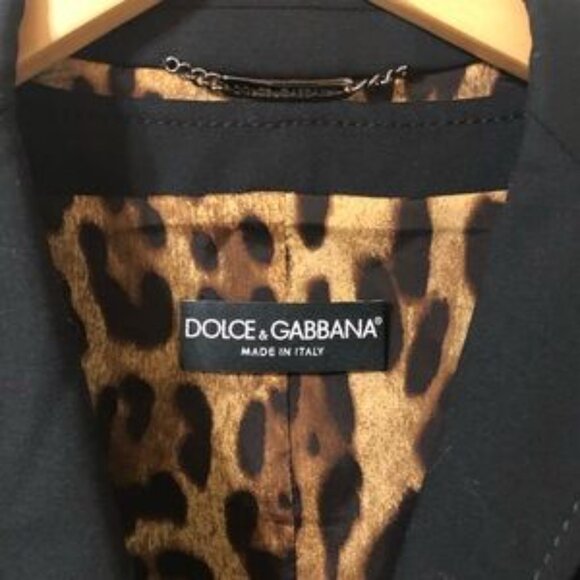 Dolce & Gabbana Italian Womens Black Blazer with Vest & Leopard Lining Size 40 - Picture 3 of 10